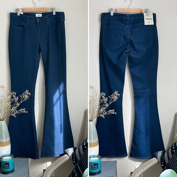 L’Agence Élysée Low-Rise Dark Denim Flare Jeans - Picture 15 of 16